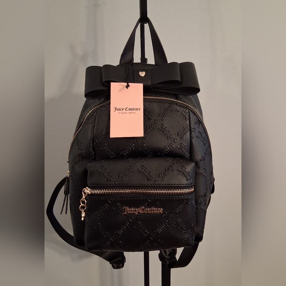 Juicy Couture Black Backpack With Bow & Heart Detail